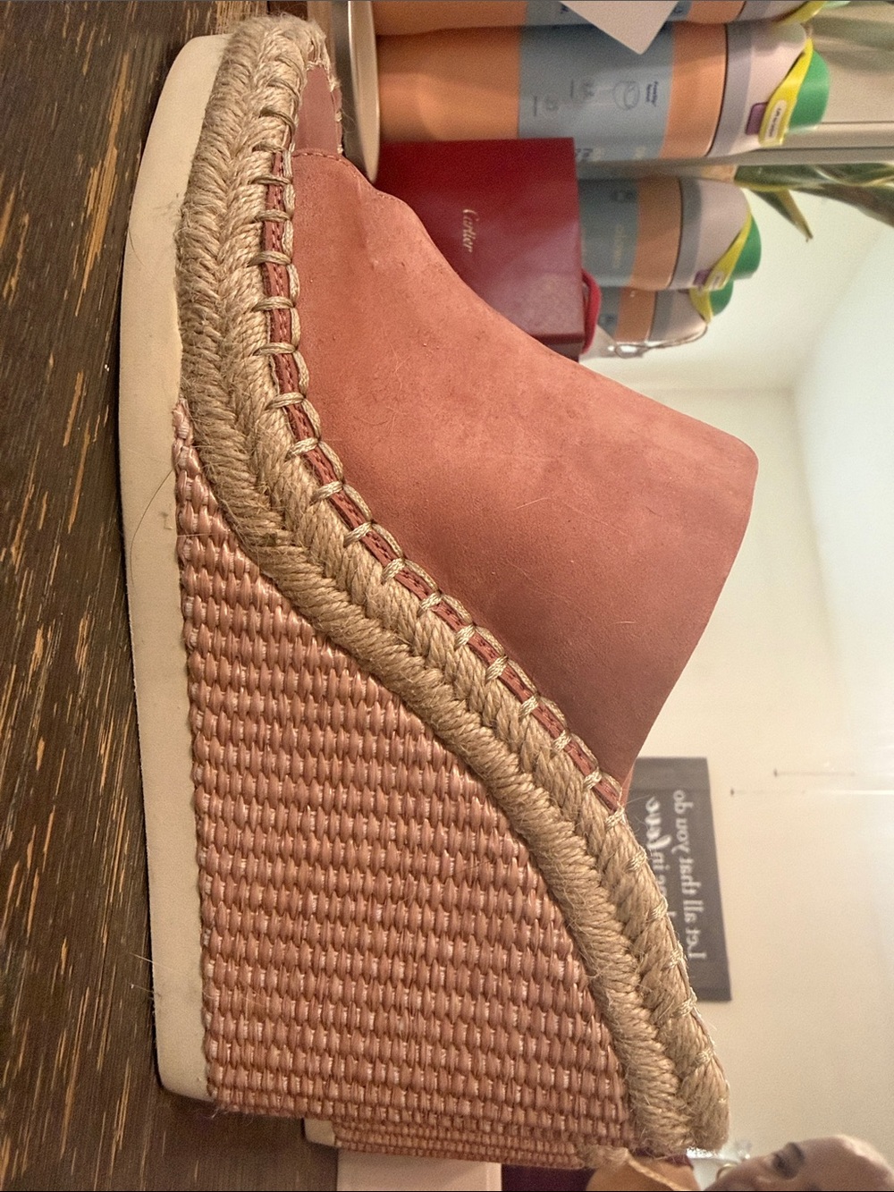 Vince Camuto Pink Suede Wedge Espadrille